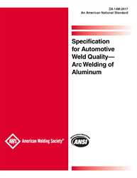 Picture of D8.14M:2017 SPECIFICATION FOR AUTOMOTIVE WELD QUALITY  ARC WELDING OF ALUMINUM (HISTORICAL)
